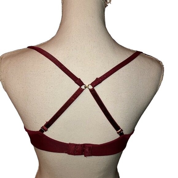 Secret Treasures Intimates Bra Womens 34C Used Burgundy - Picture 3 of 11